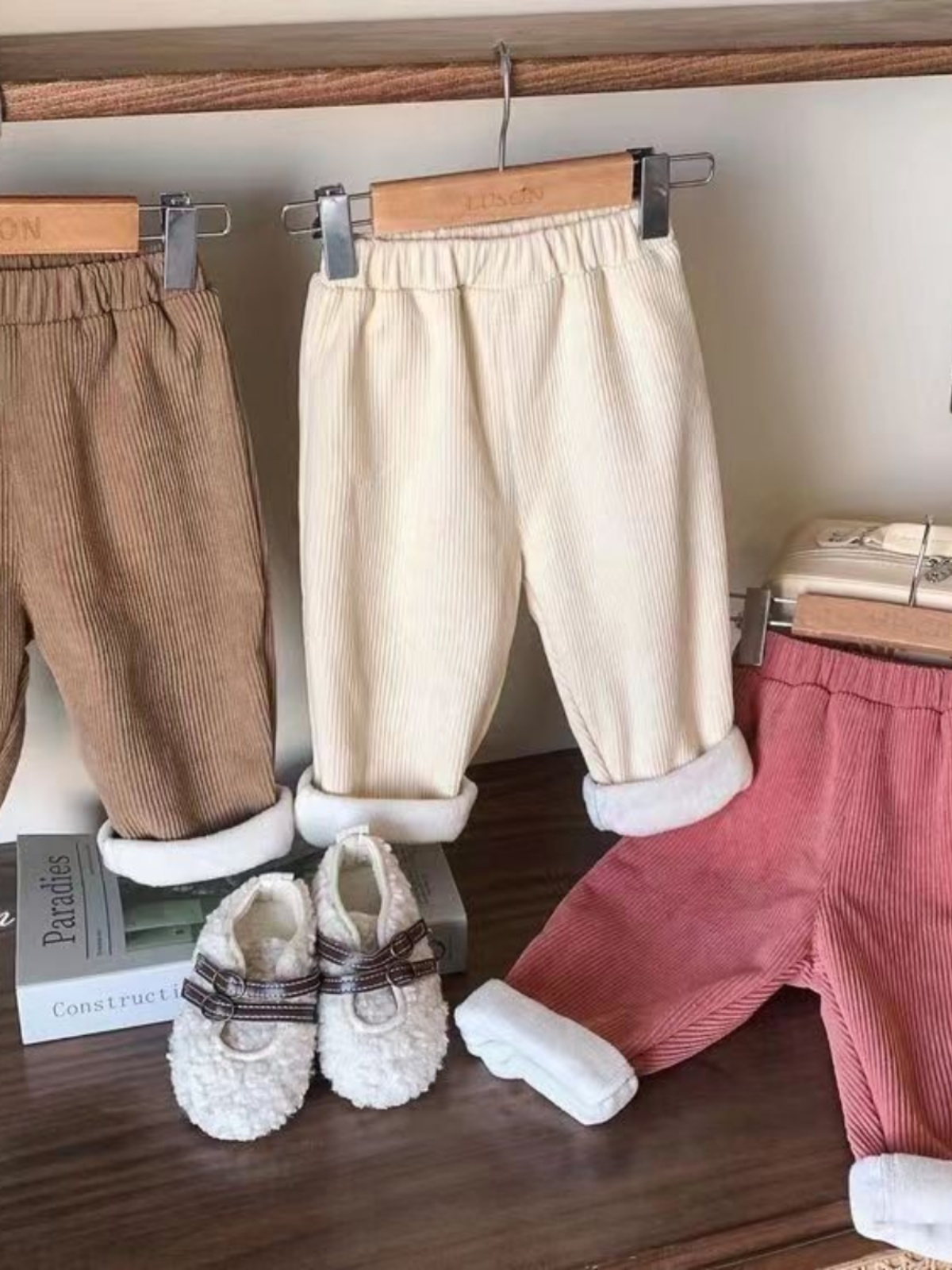 Winter Clothing Material - Herfst Winter Fleece gevoerde corduroy casual