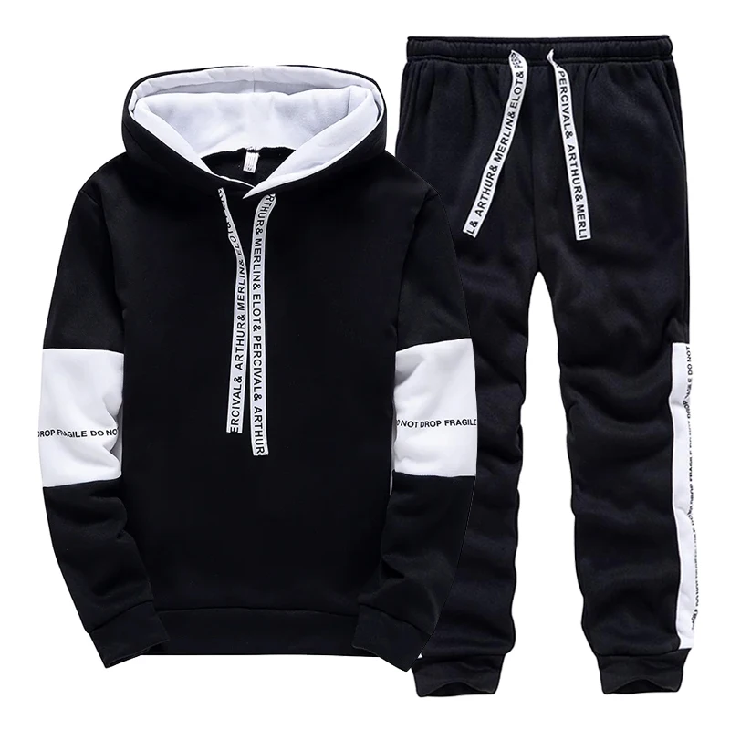 Winter Clothing Hoodie - Zwart Wit Heren trainingspak Mode Casual