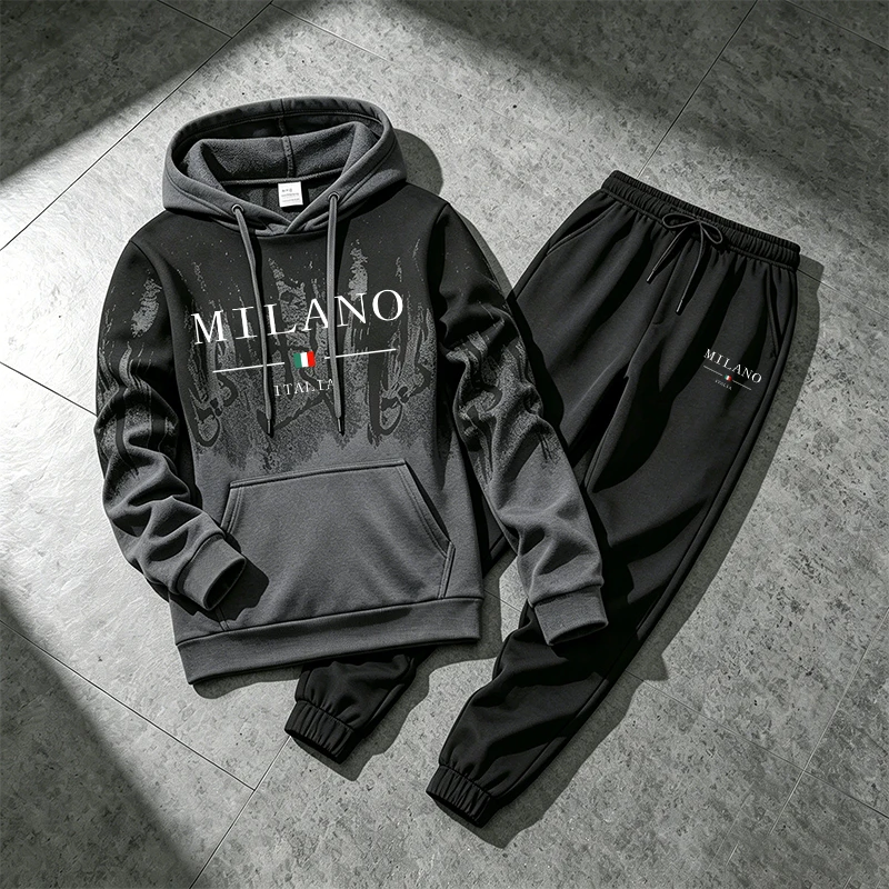Winter Clothing Hoodie - Inktvlekken Herenhoodie Trainingspak Casual sweatshirt Joggingbroek