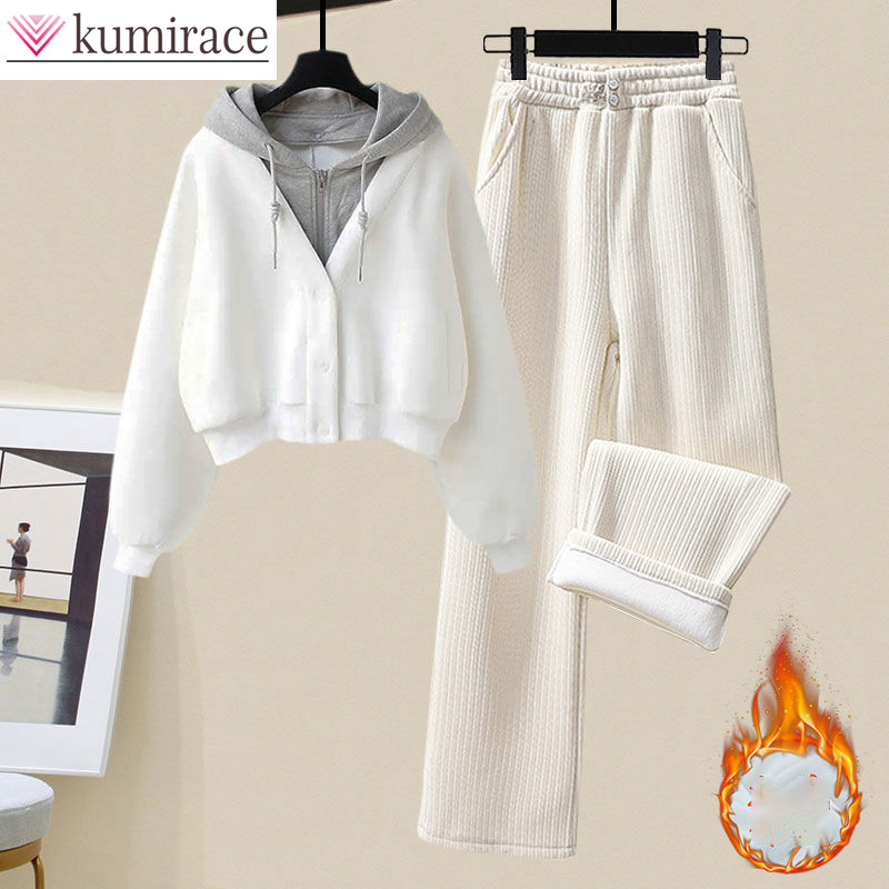 Winter Clothing Sales - Pluche en verdikte capuchonjas Casual broek
