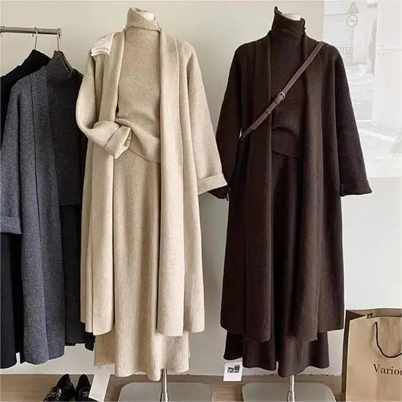 Winter Clothing Sales - Driedelige Sets Vrouwen Lange Trui Vest
