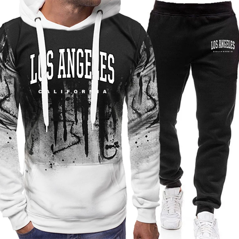 Winter Clothing Hoodie - Modieus Heren Trainingspak met Print, Casual