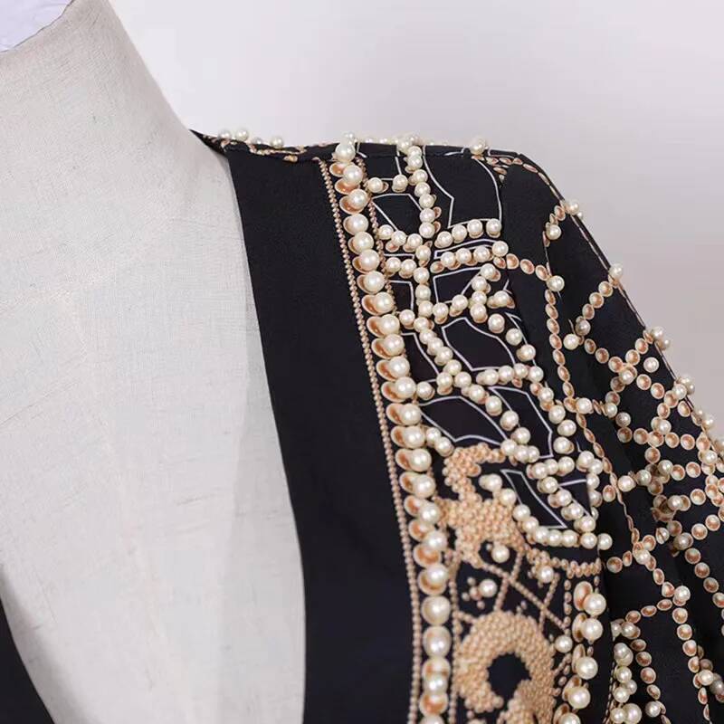 Mode kralen V-hals blazers jas - Winter Clothing Taiwan recensie en prijs