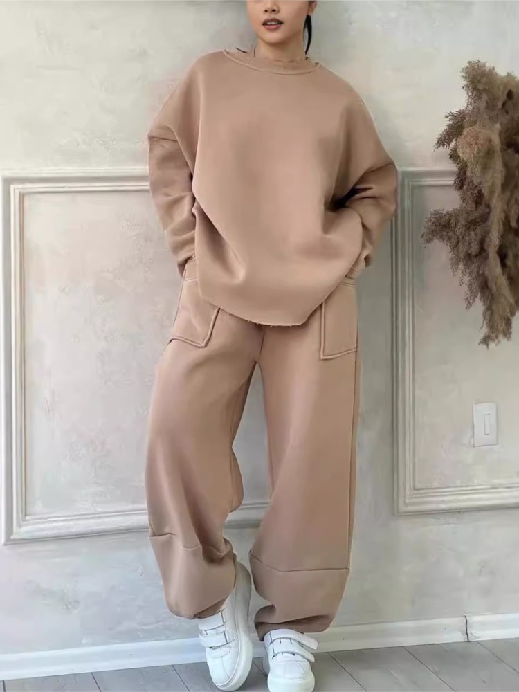 Nieuwe effen 2-delige set dame - Winter Clothing Sales recensie en prijs