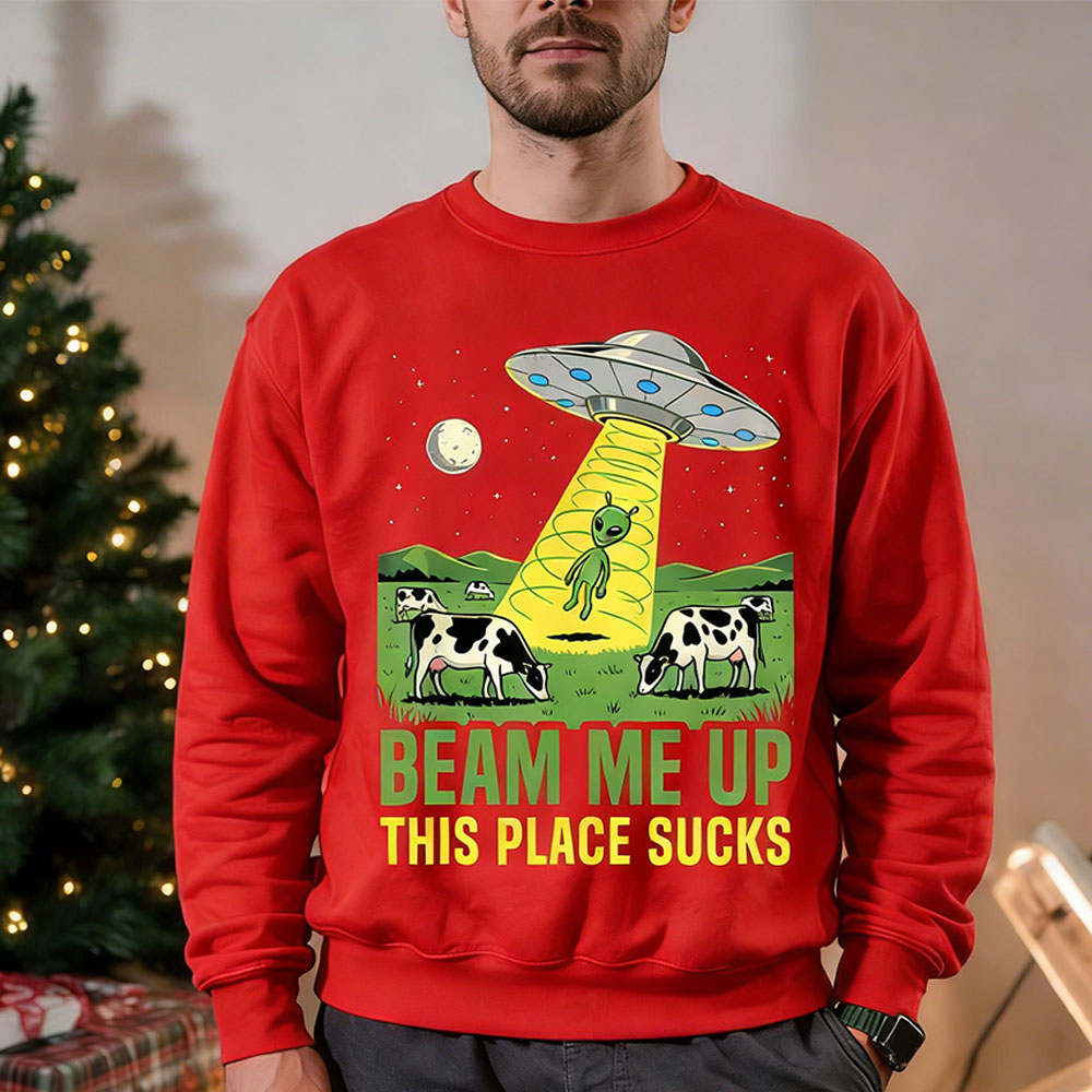 Beam Me Up This Place Sucks Ma - Winter Clothing Quotes recensie en prijs