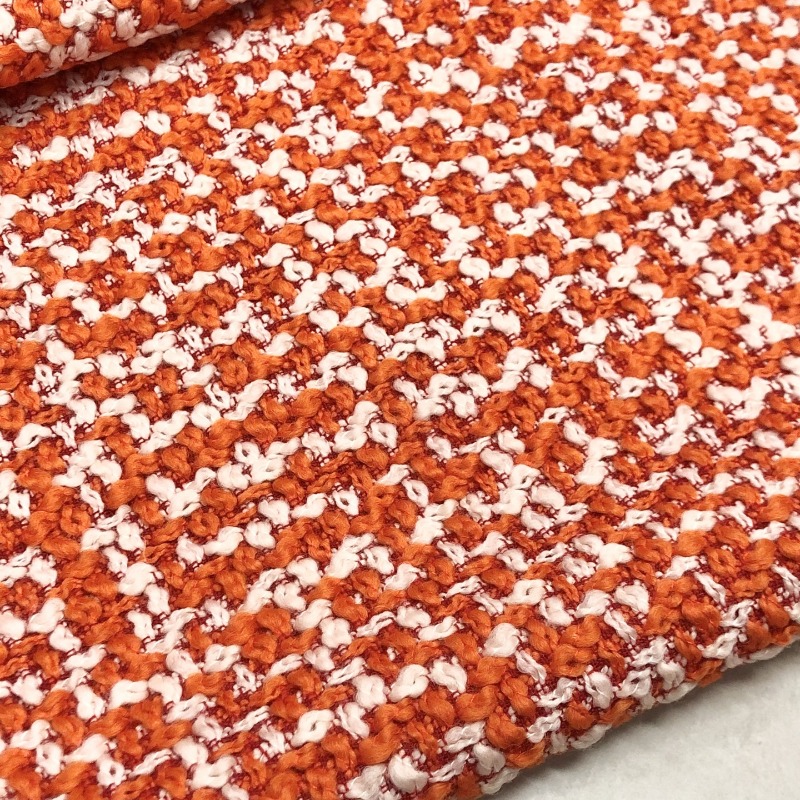 Oranje witte grof geweven stof - Winter Clothing Material recensie en prijs