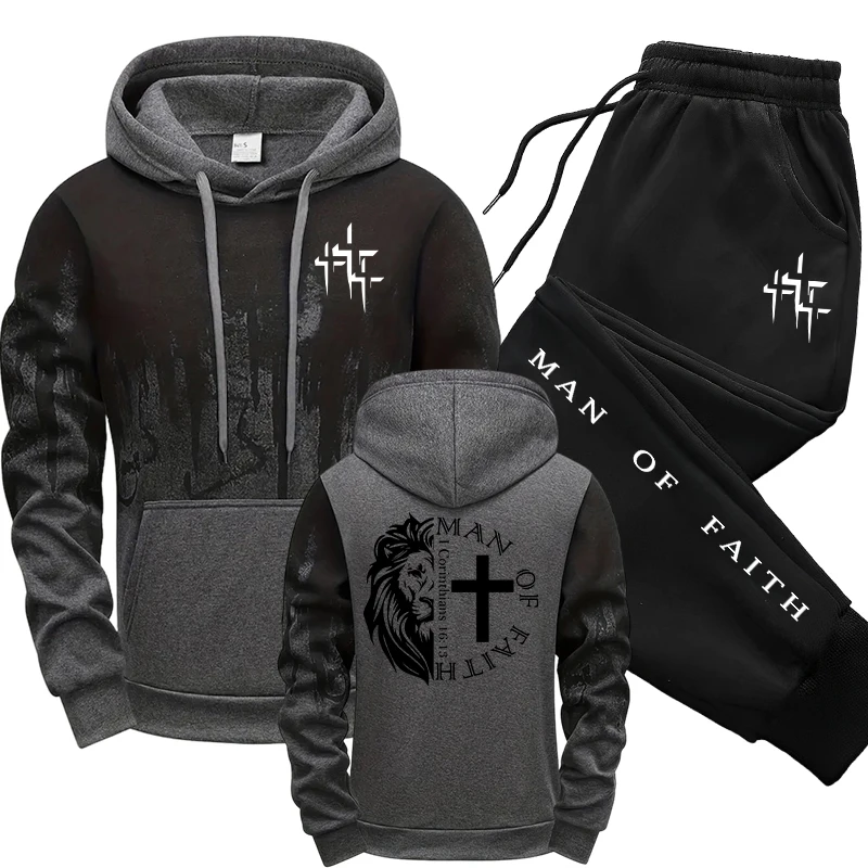 Man of Faith Pattern Herenset  - Winter Clothing Hoodie recensie en prijs